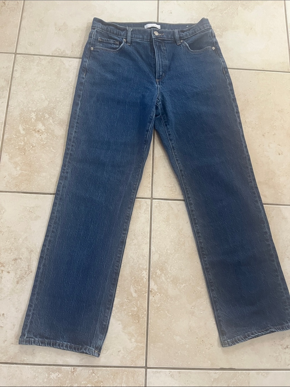 Loft the relaxed straight jeans in Dark Blue size 6